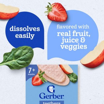 Gerber Snacks for Baby Teethers - Strawberry Apple & Spinach, 12 pk