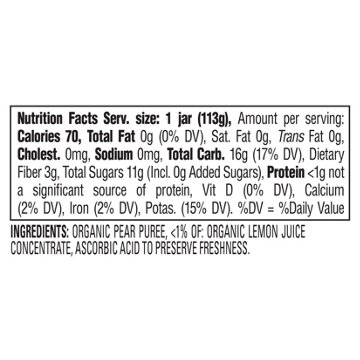 Happy Baby Organics Stage 1 Baby Food - Pears, 4 oz