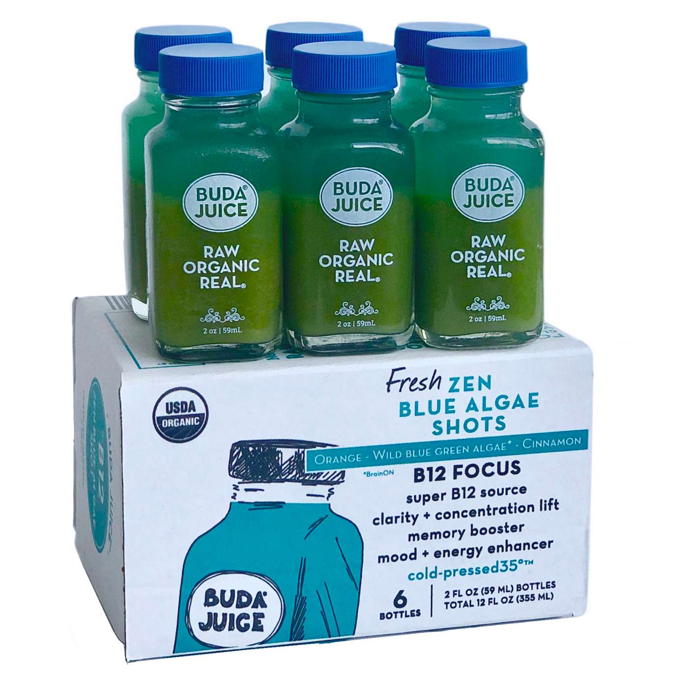 Buda Juice Organic Zen Blue Algae Cold-Pressed Shot, 6 ct; image 1 of 2