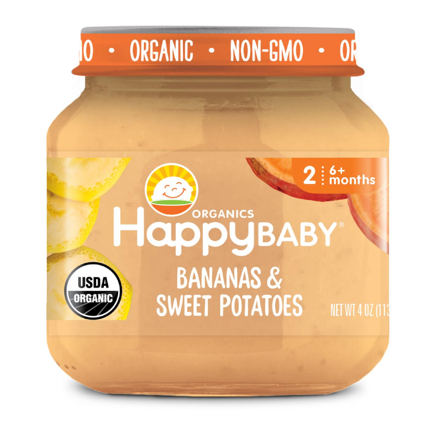 Happy Baby Organics Stage 2 Baby Food - Bananas & Sweet Potatoes; image 1 of 7