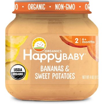 Happy Baby Organics Stage 2 Bananas & Sweet Potatoes Organic Baby Food Jar