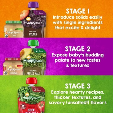 Happy Baby Clearly Crafted Stage 2 Bananas & Strawberries Baby Food Jar
