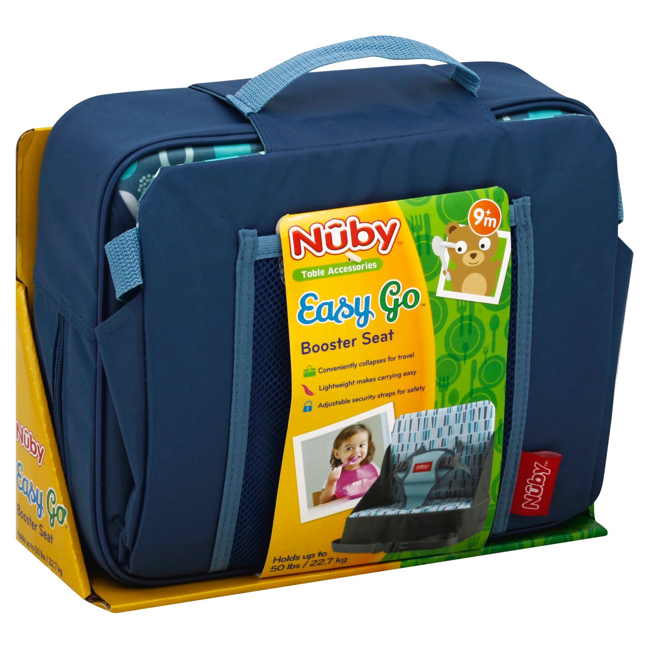 Nuby Easy Go Booster Seat with Adjustable Safety Straps and Harness, Gray,  Unisex