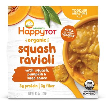 Happy Tot Organics Squash Ravioli With Pumkin Squash & Sage Sauce