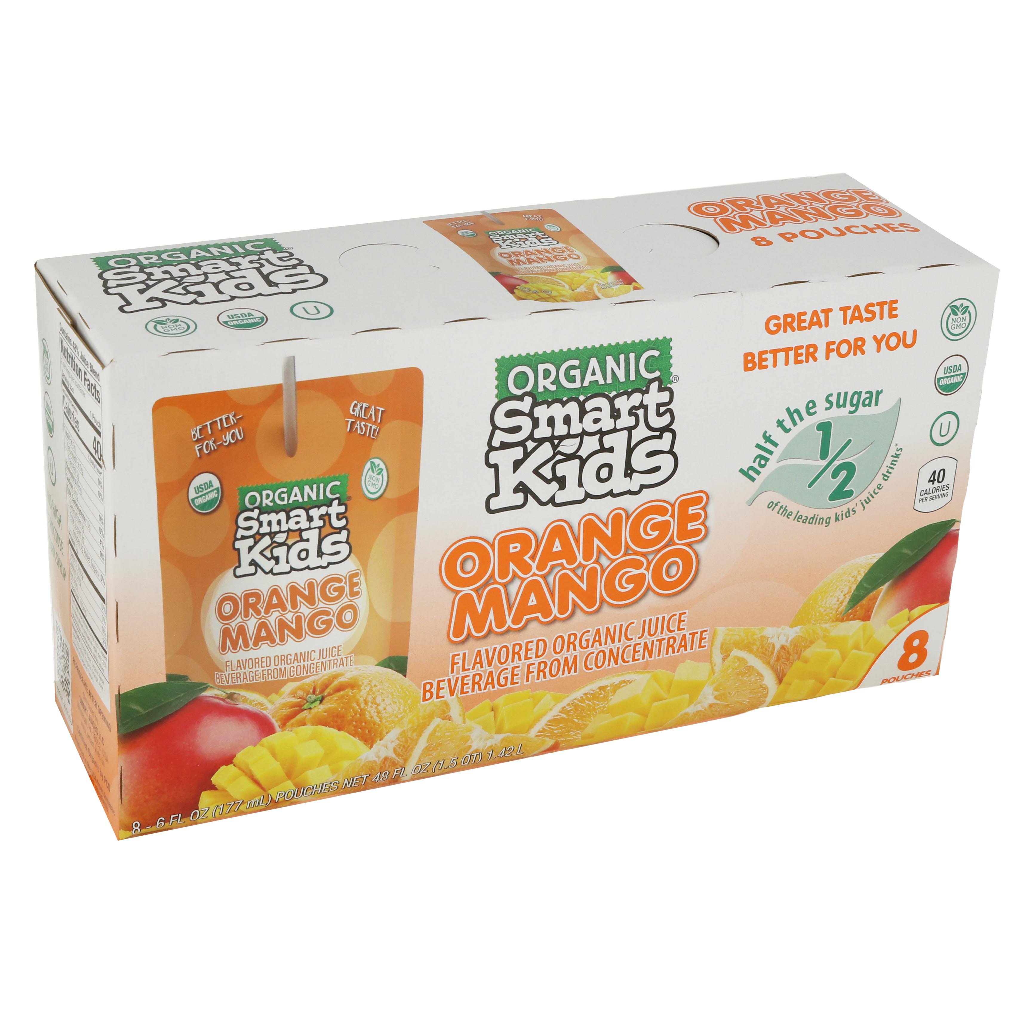 Smart Kids Organic Orange Mango Juice 6 oz Pouches Shop Juice at HEB