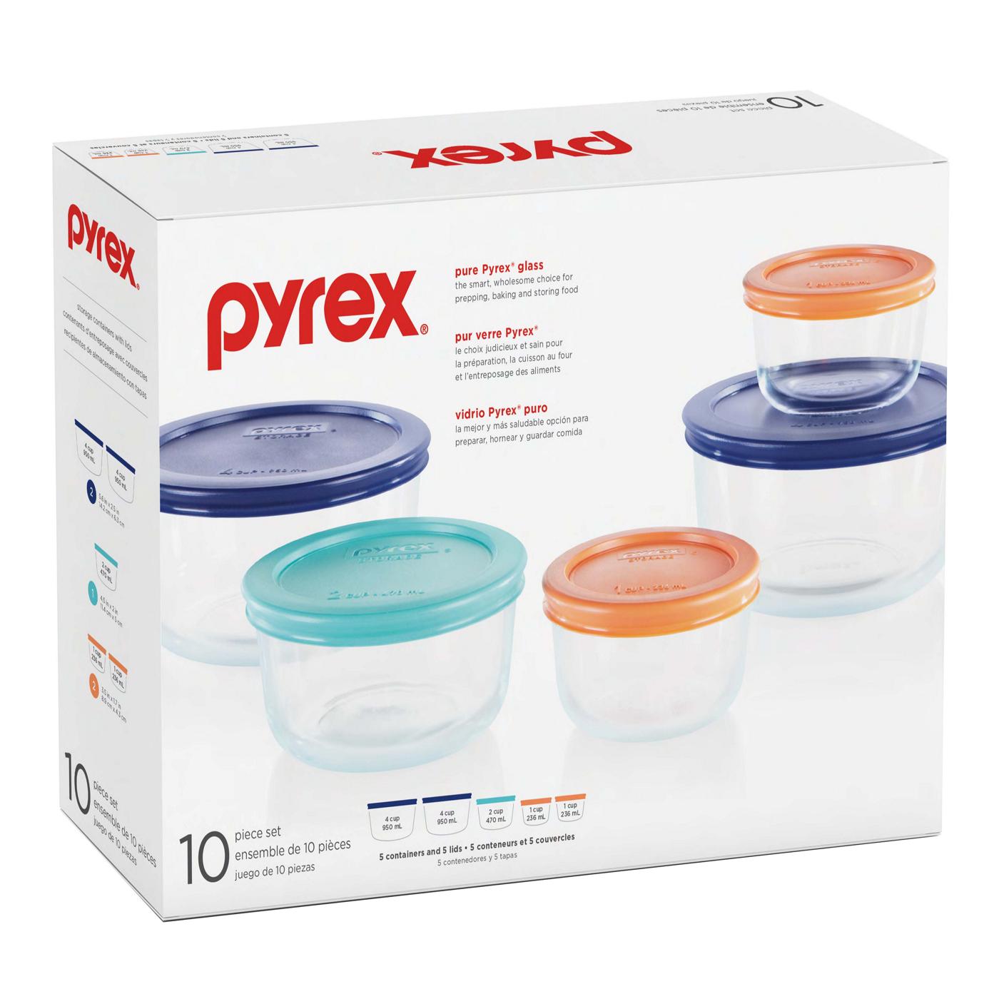 Pyrex Glass Storage Set 10 Piece Set Containers and Lids