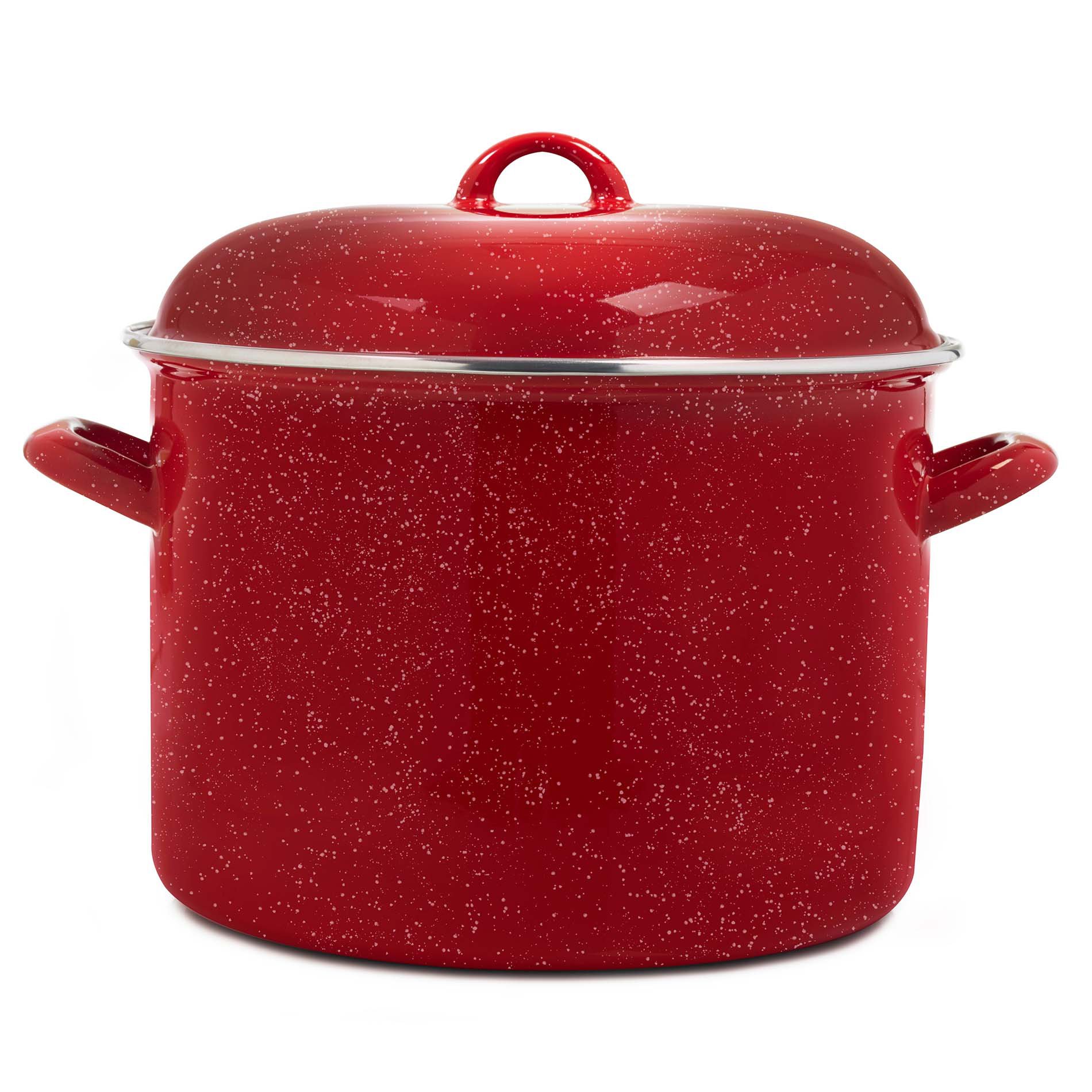 Cocinaware Red Speckle Enamel Stock Pot with Lid - Shop Cookware at H-E-B