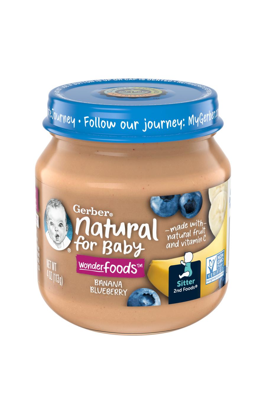 Gerber Natural for Baby Wonderfoods 2nd Foods - Banana & Blueberry; image 1 of 8