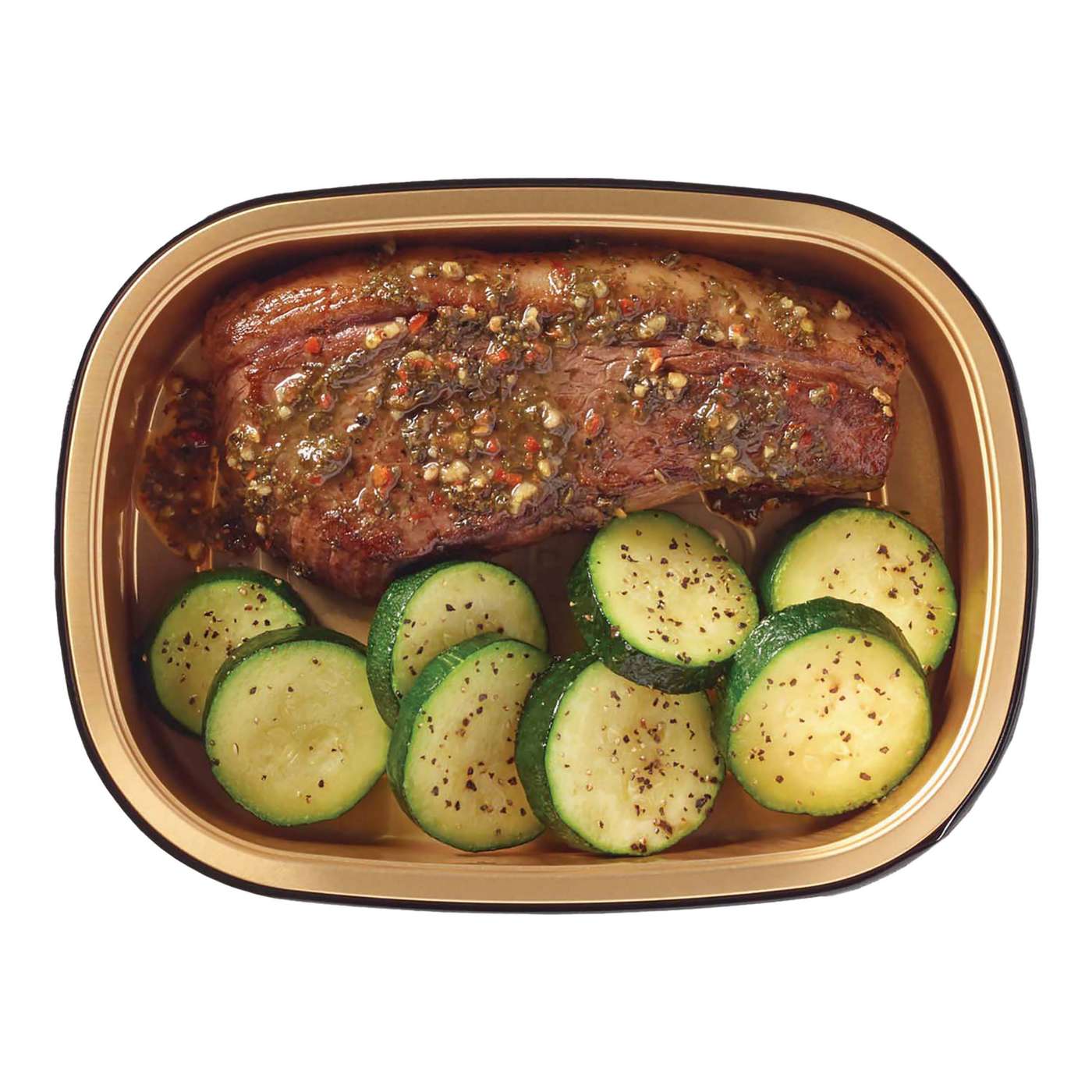 Meal Simple by H-E-B Petite Beef Sirloin Steak with Chimichurri Sauce & Zucchini; image 1 of 4