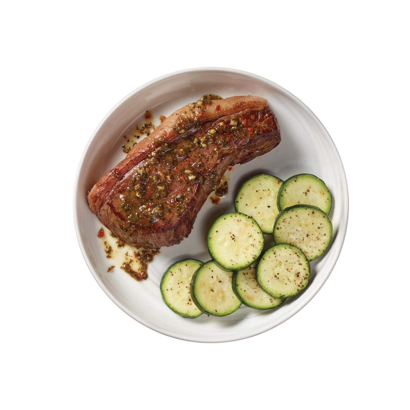 Meal Simple by H-E-B Petite Beef Sirloin Steak with Chimichurri Sauce & Zucchini; image 2 of 4