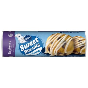 Pillsbury Blueberry Sweet Biscuits with Icing, 8 ct