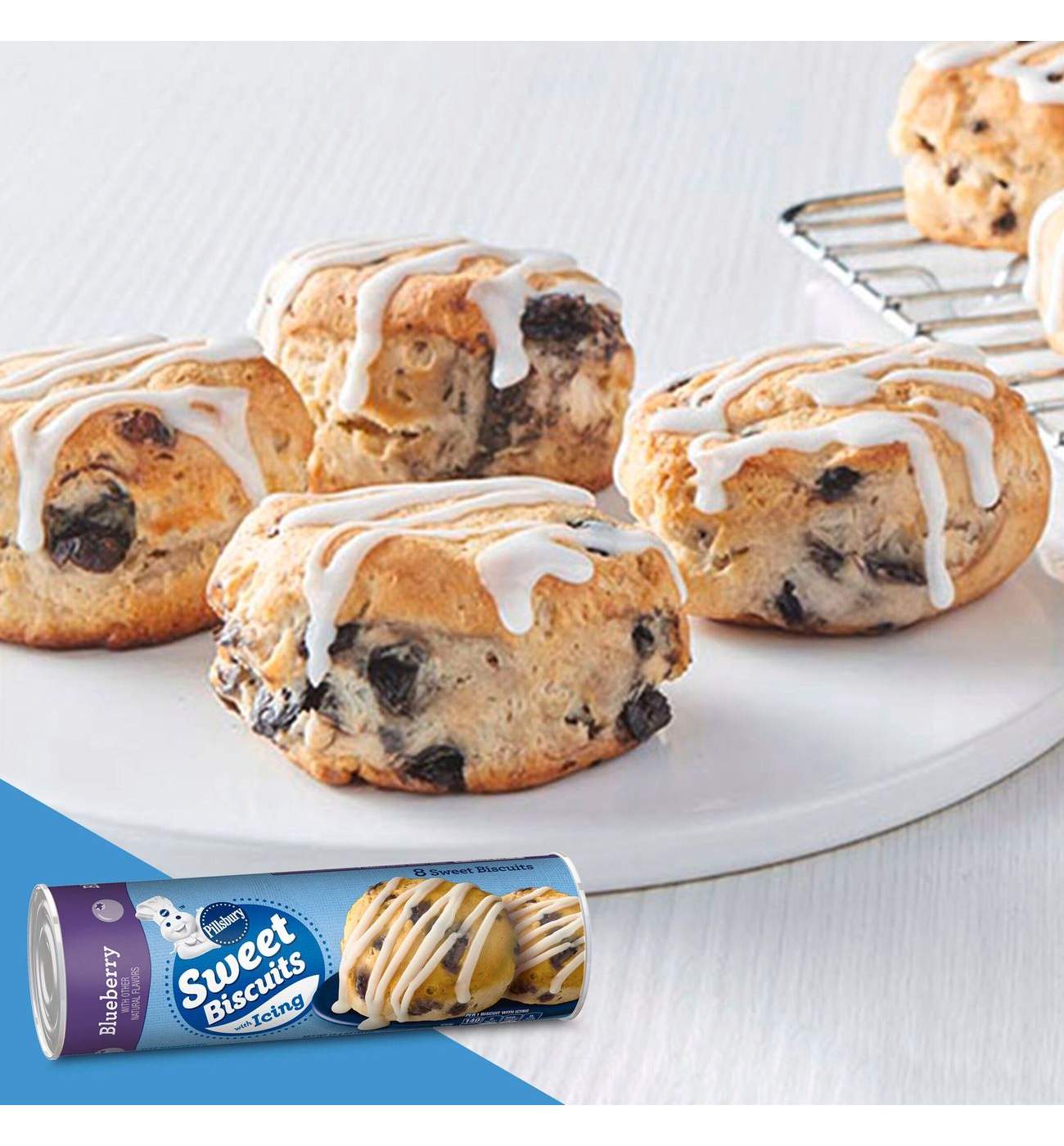 Pillsbury Blueberry Sweet Biscuits with Icing; image 4 of 5