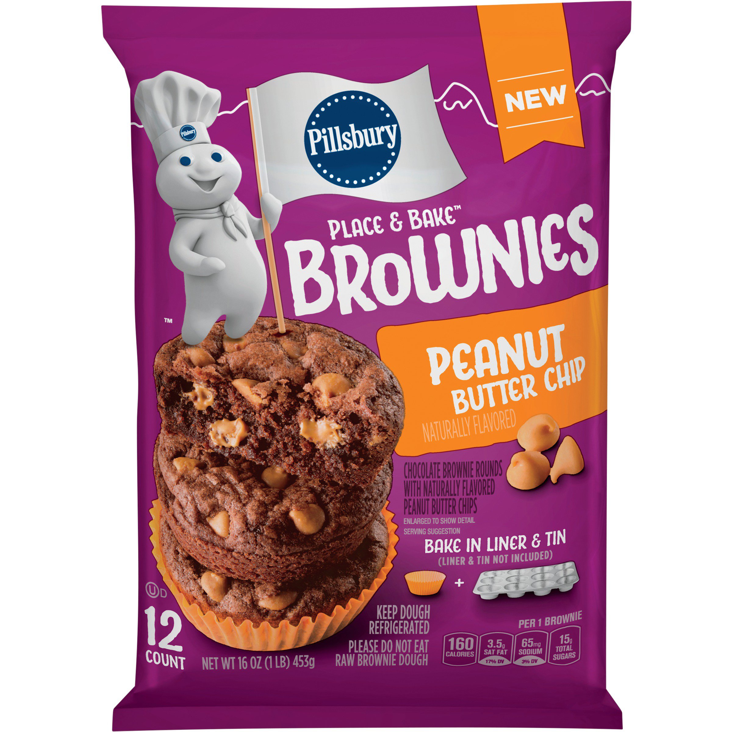 Pillsbury Place & Bake Peanut Butter Chip Brownies Shop Biscuit & Cookie Dough at HEB
