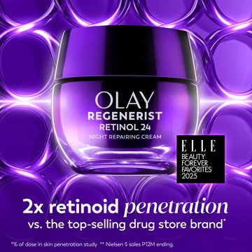 Olay Regenerist Retinol 24 Night Cream for Women, Anti-Aging Moisturizer, Fragrance-Free, Non-Greasy, Anti-Wrinkle, Hydrating Skin Care