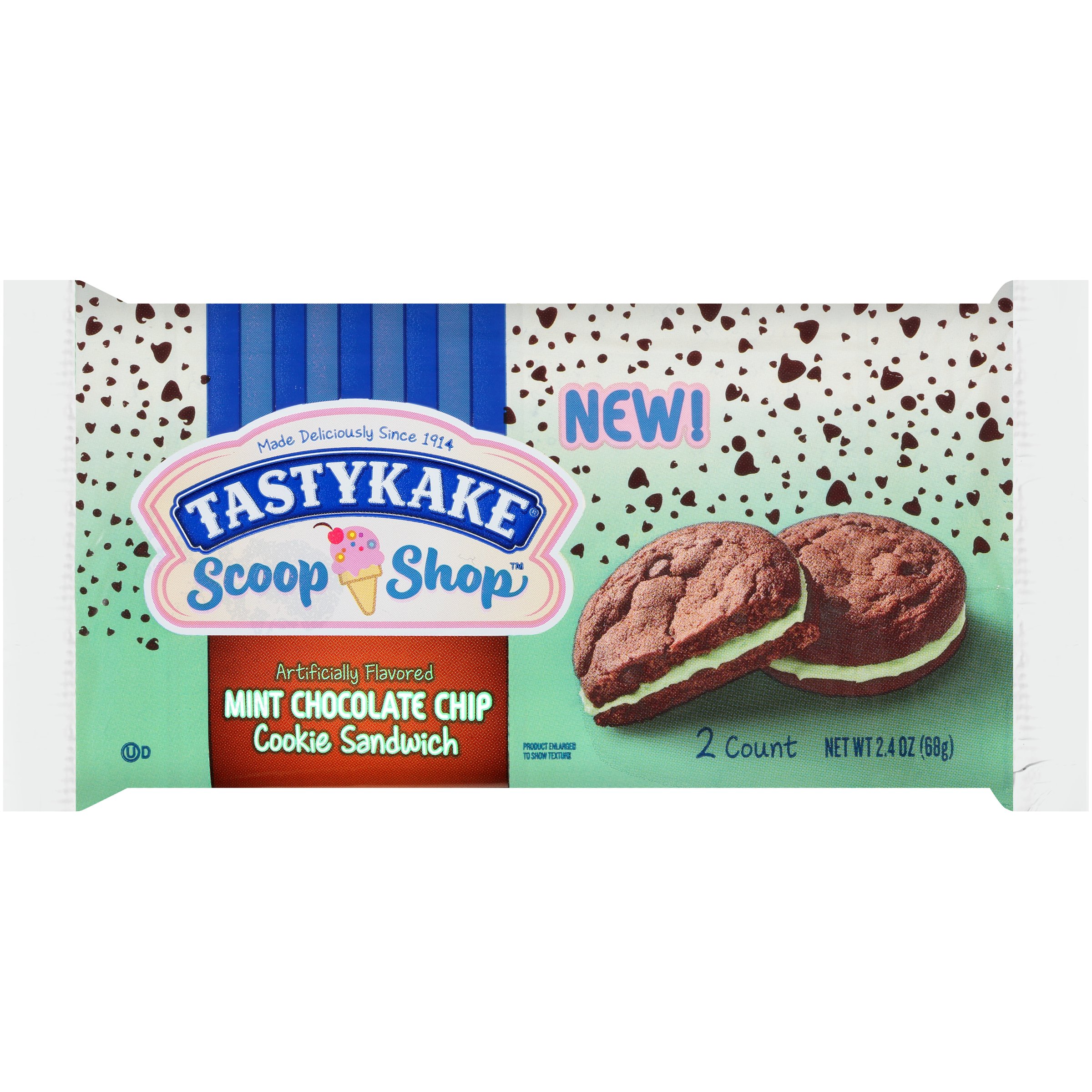 Tastykake Scoop Shop Mint Chocolate Chip Cookie Sandwich Shop Snack