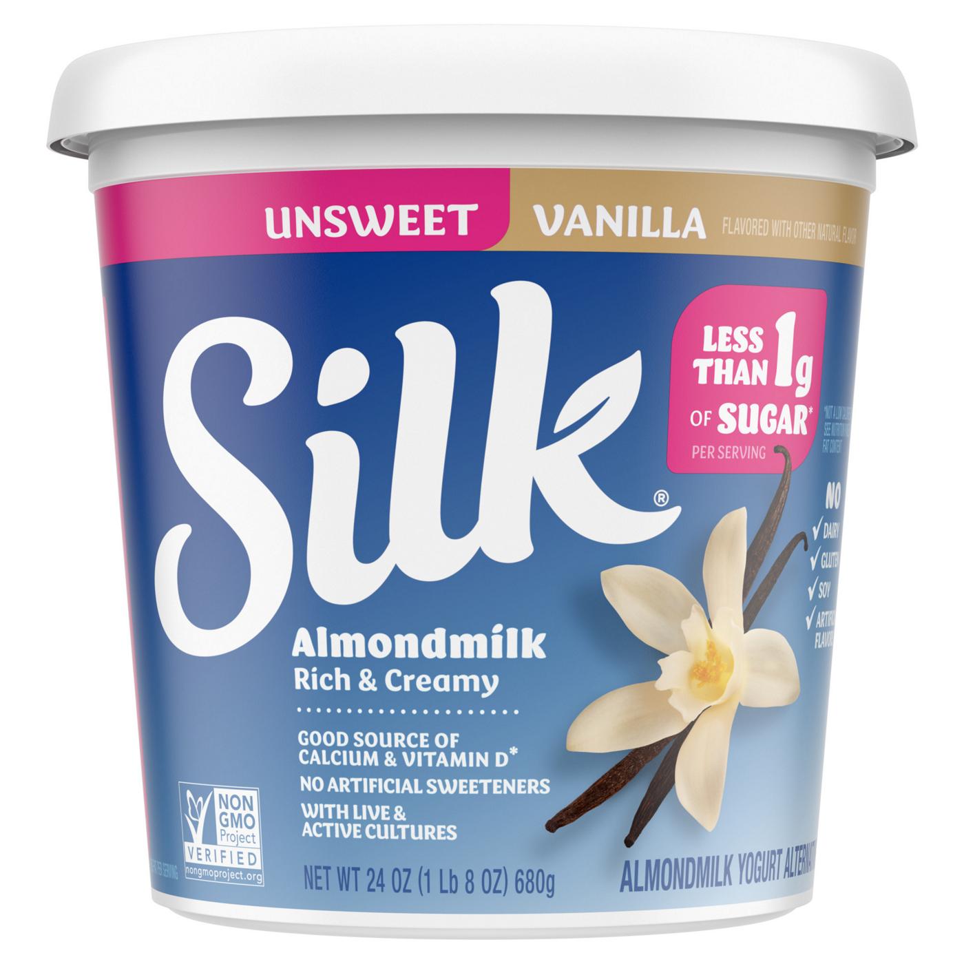 Silk Unsweetened Vanilla Almond Milk Yogurt Alternative; image 1 of 9