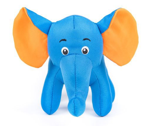 blue elephant dog toy with squeaker