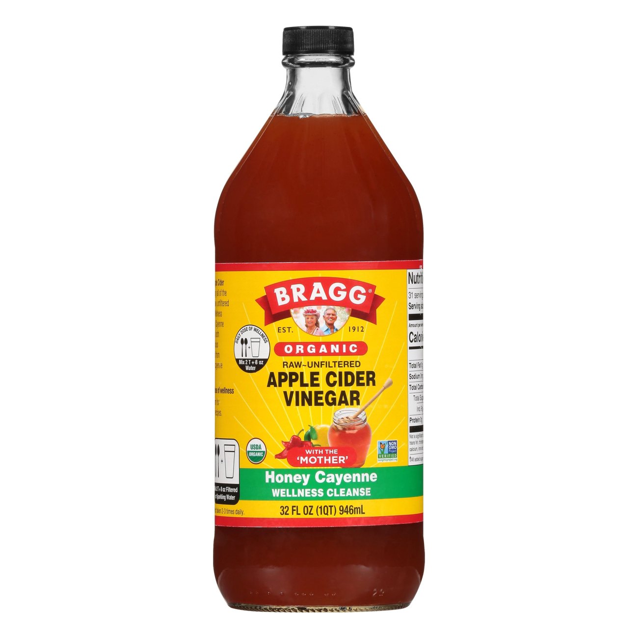 Bragg Organic Apple Cider Vinegar With The Mother Honey Cayenne With Lemon Shop Vinegar Cooking Wine At H E B