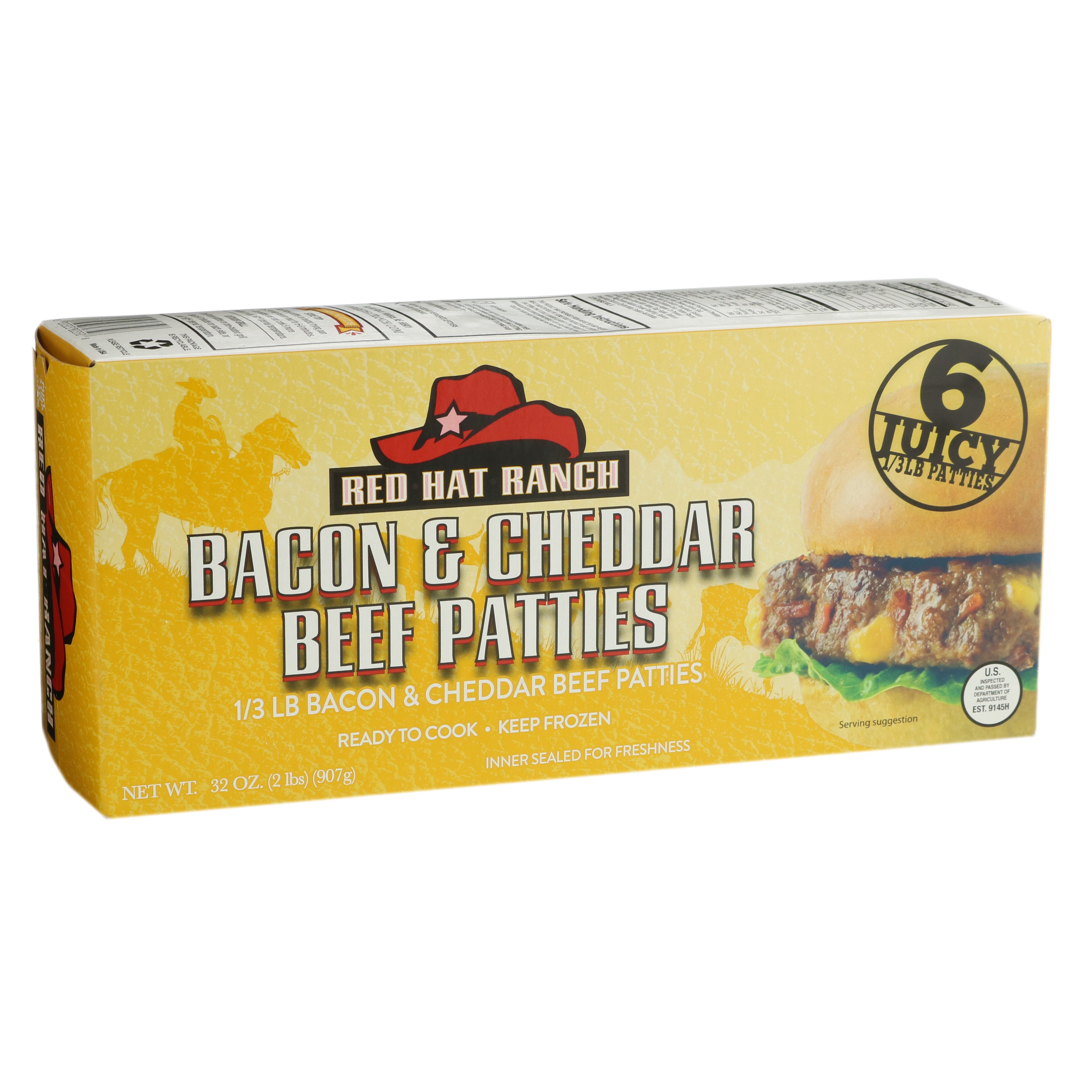 Red Hat Ranch Bacon and Cheddar Beef Patties Shop Beef at HEB