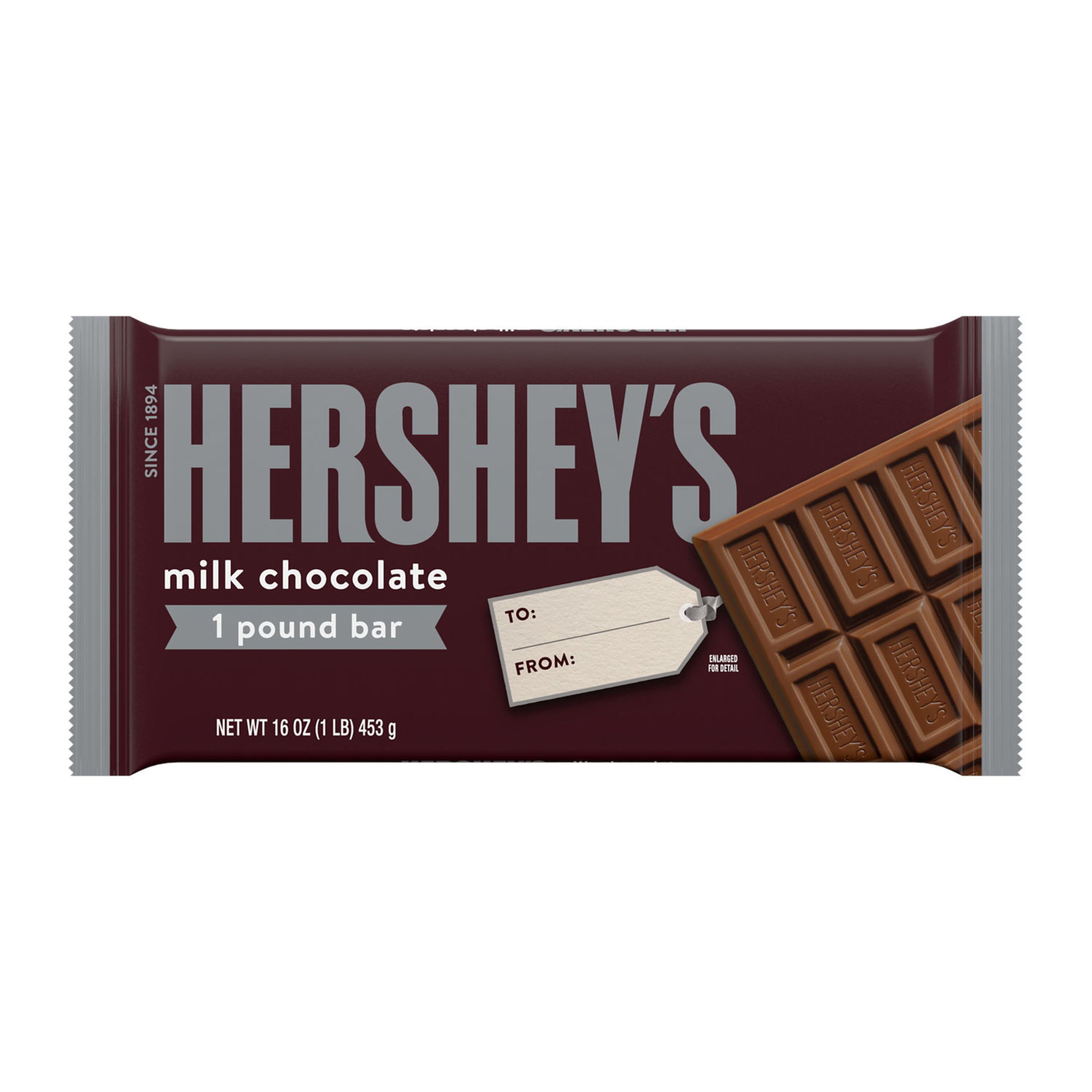 Hershey's One Pound Milk Chocolate Christmas Candy Bar - Shop Candy at ...