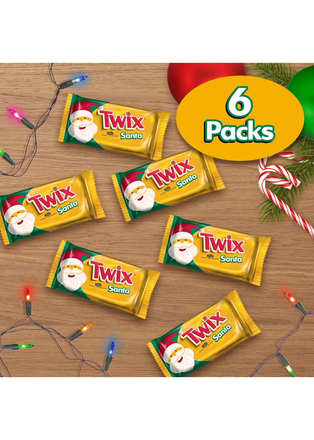 Twix Santas Caramel Milk Chocolate Christmas Candy Bars; image 6 of 7