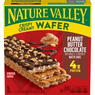 Nature Valley Peanut Butter Chocolate Crispy Creamy Wafer Bars, 5 ct