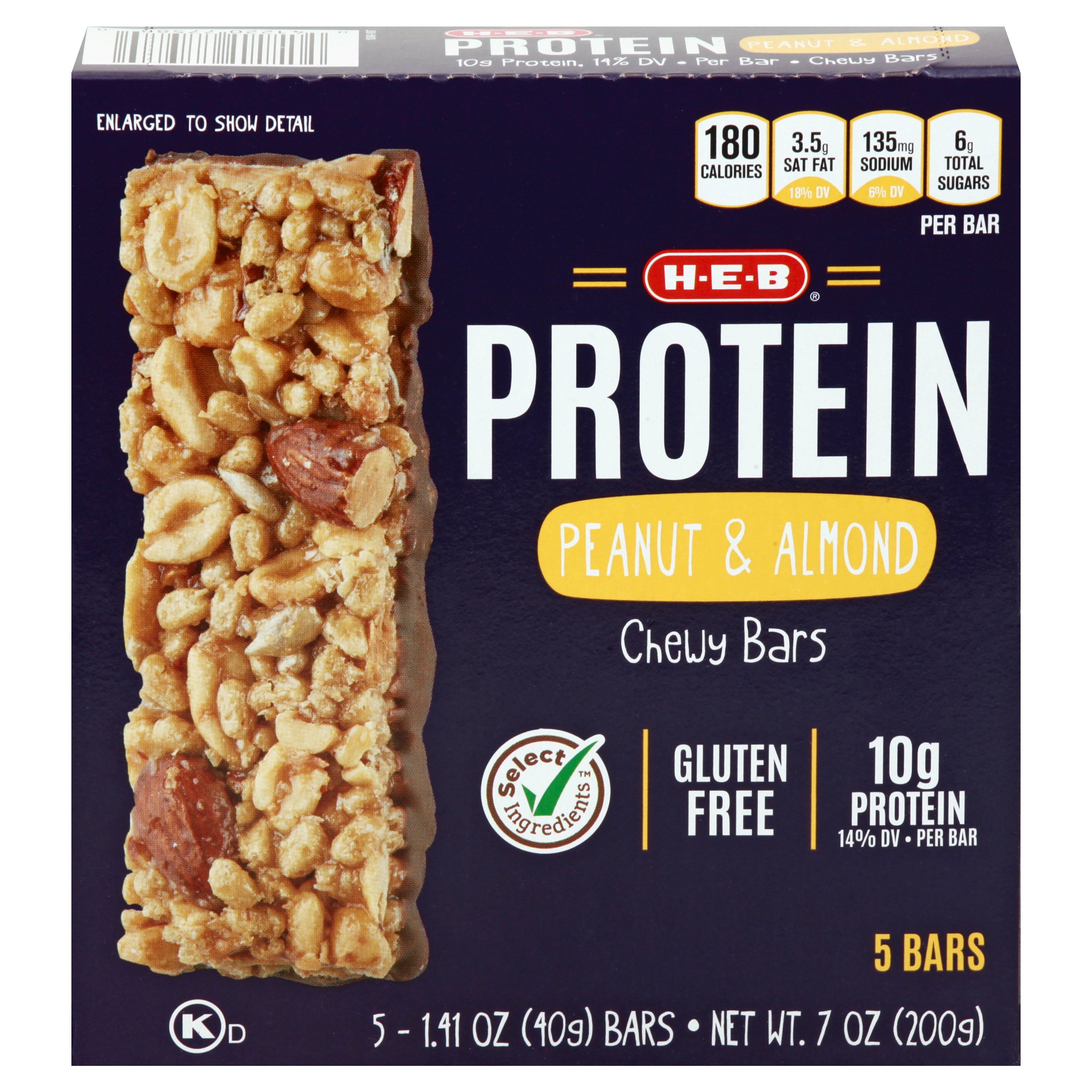 H-E-B Select Ingredients Protein Almond & Peanut Chewy Bars - Shop ...