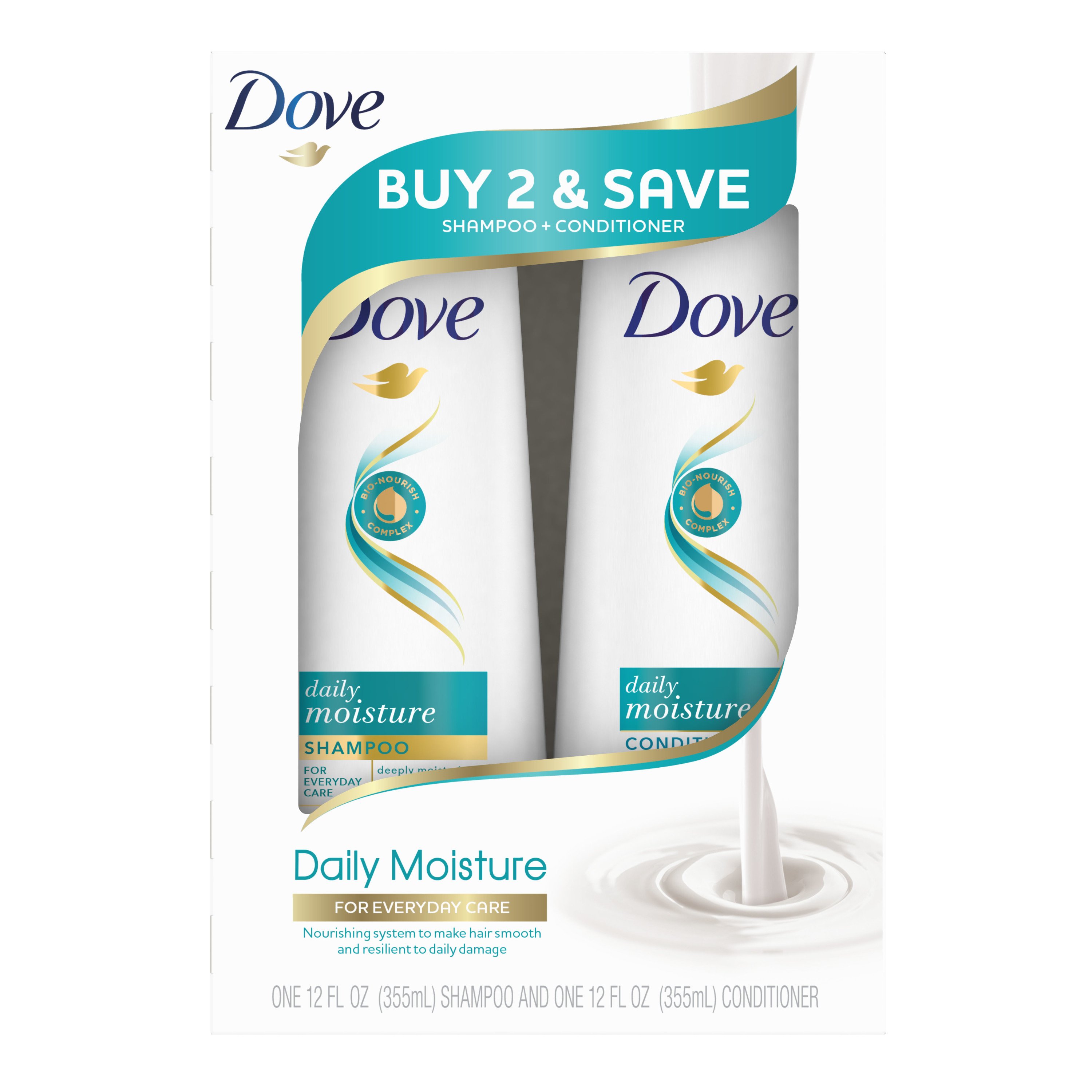 Dove Shampoo & Conditioner Daily Moisture - Shop Shampoo & Conditioner at  H-E-B