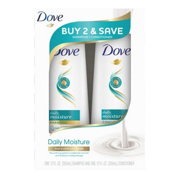 Dove Shampoo & Conditioner Daily Moisture, 2 Pk, 24 oz