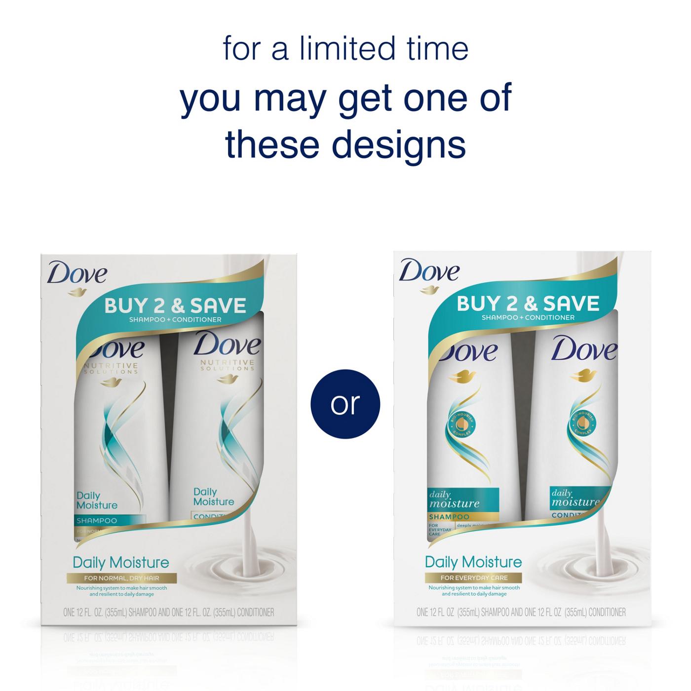Dove Shampoo & Conditioner Daily Moisture, 2 Pk; image 2 of 9