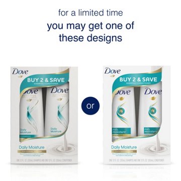 Dove Shampoo & Conditioner Daily Moisture, 2 Pk, 24 oz