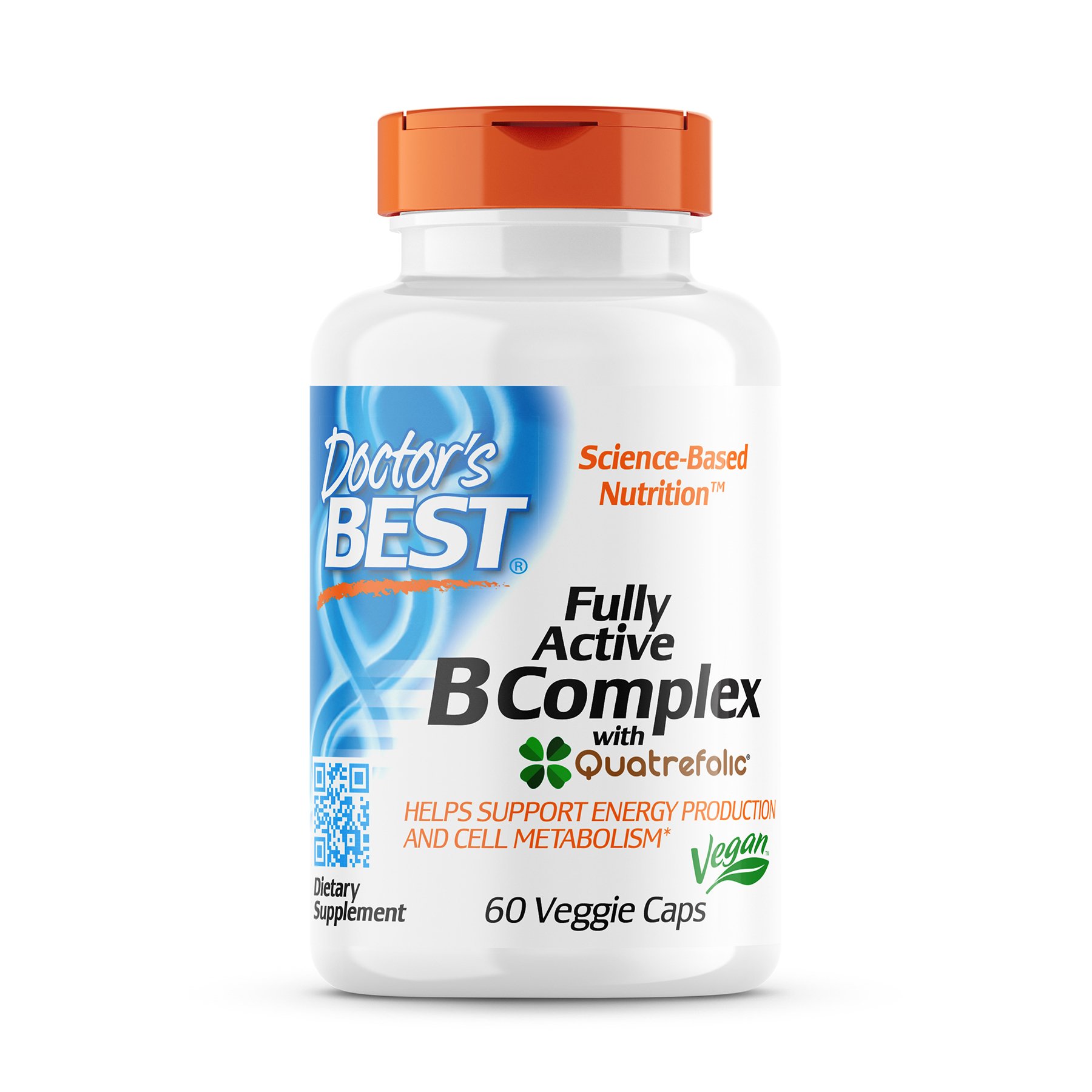Doctor's Best Fully Active B Complex with Quatrefolic, 60 ct