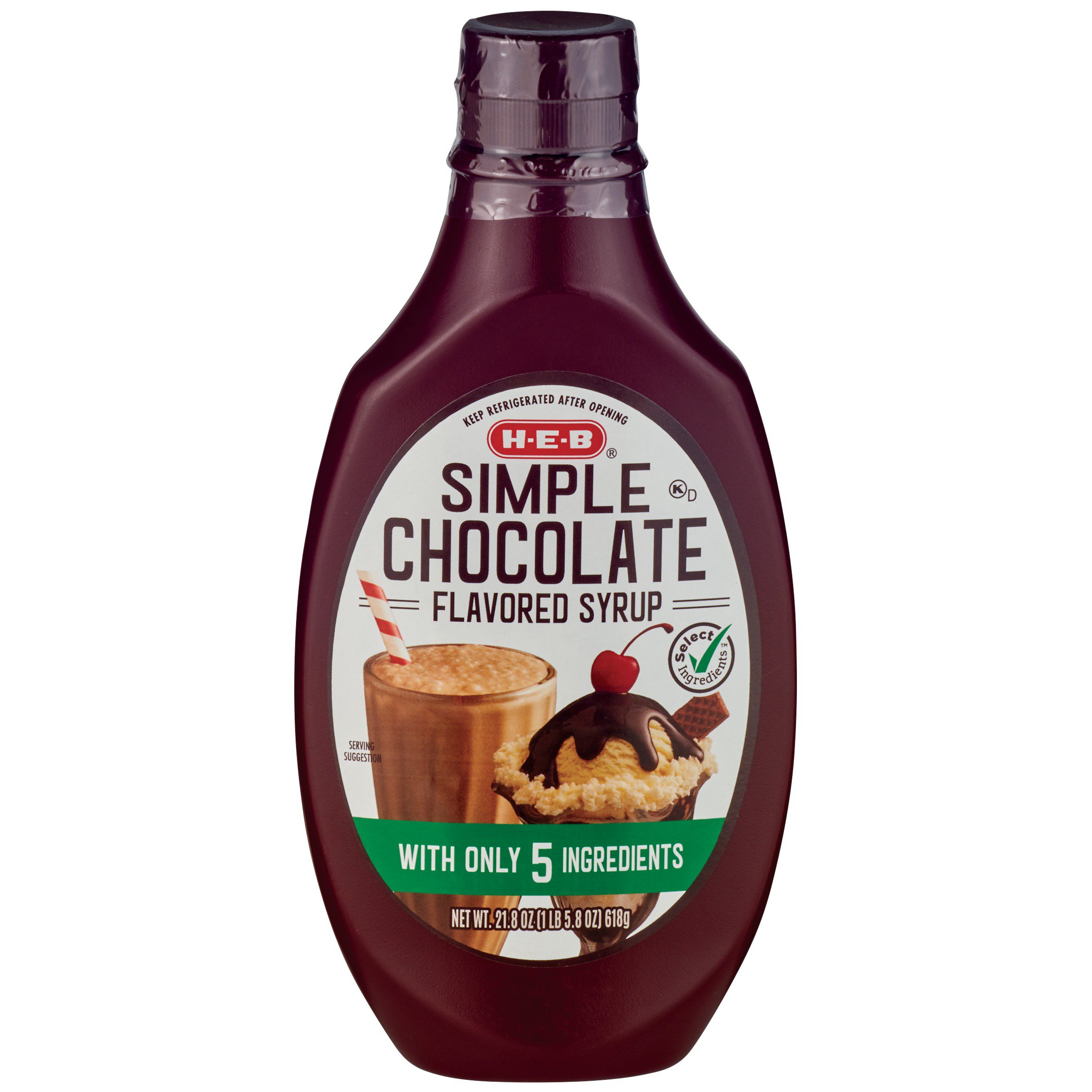 H-E-B Select Ingredients Simple Chocolate Flavored Syrup ...