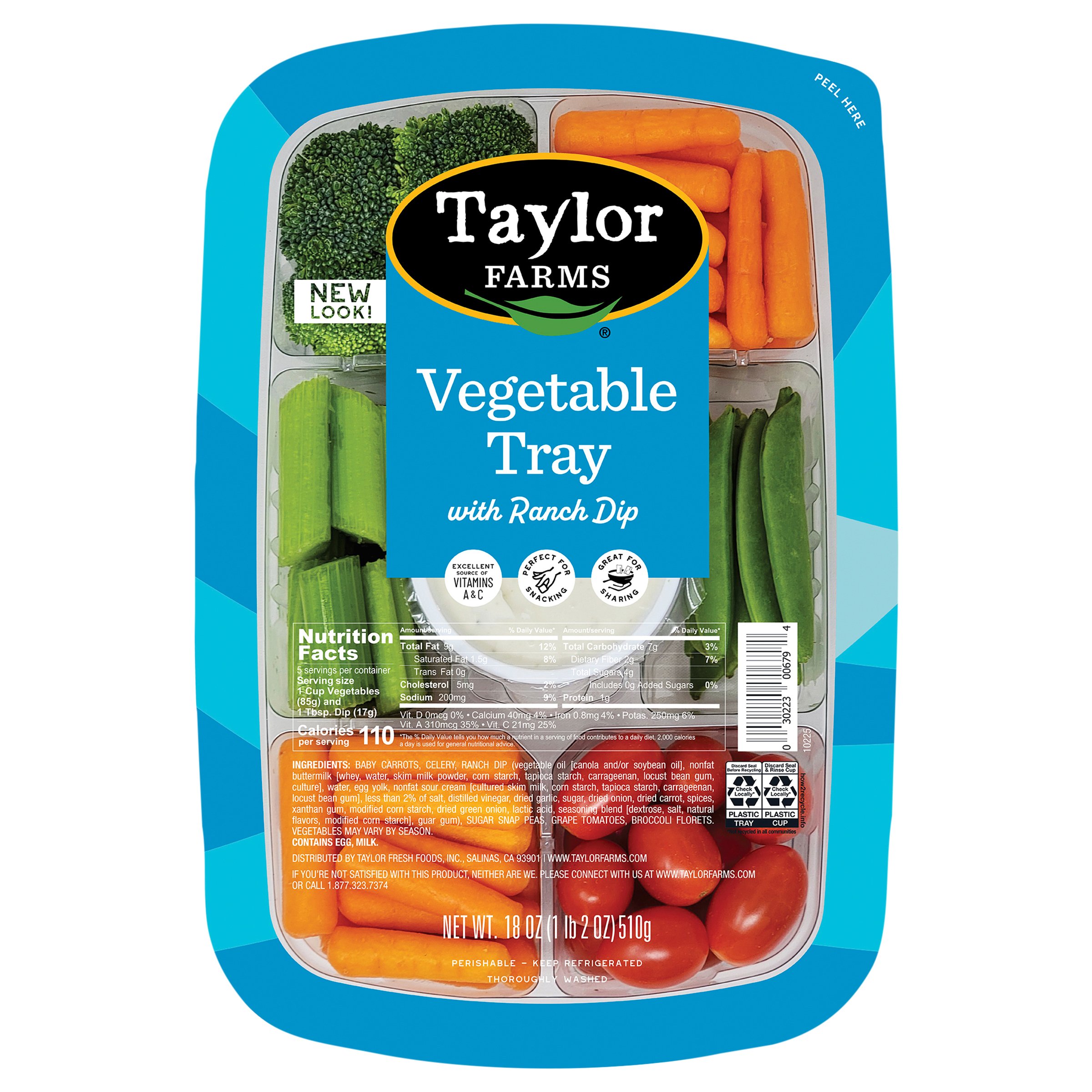 Taylor Farms Veggie Tray with Ranch Dip Shop Standard party trays at HEB