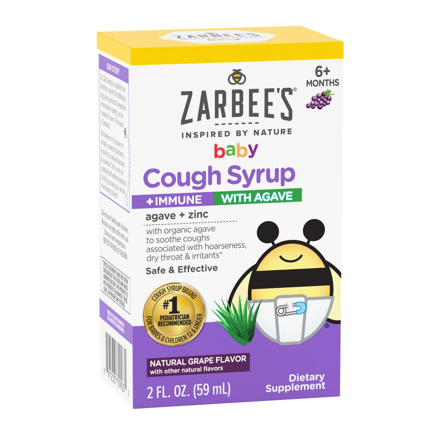 Zarbee's Baby Cough Syrup + Immune with Agave + Zinc - Grape; image 7 of 7