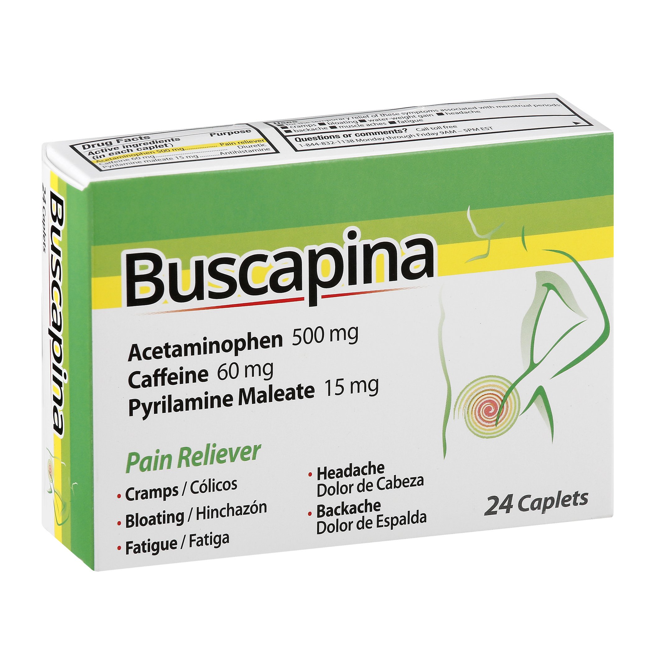 Buscapina Pain Reliever Caplets, 24 ct