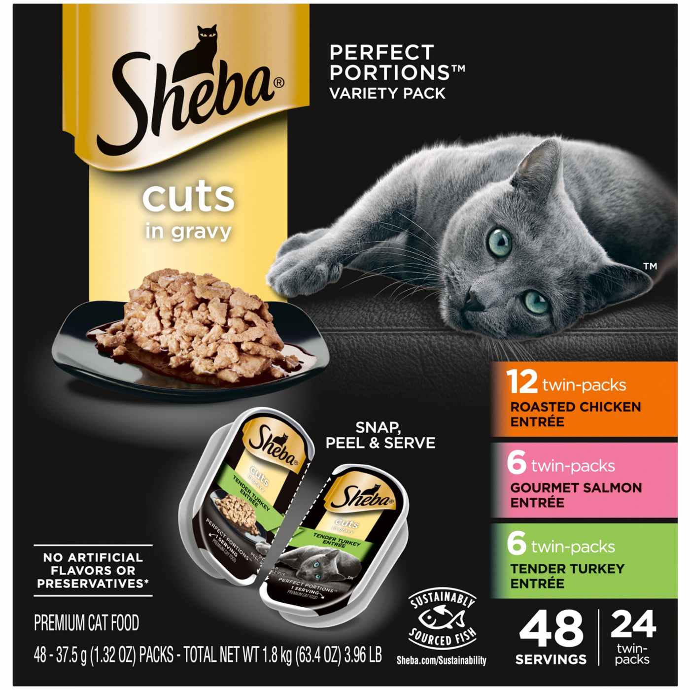 Sheba Perfect Portions Multipack Cuts In Gravy; image 1 of 2