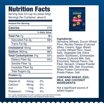 Barilla Cheese & Spinach Tortellini Pasta