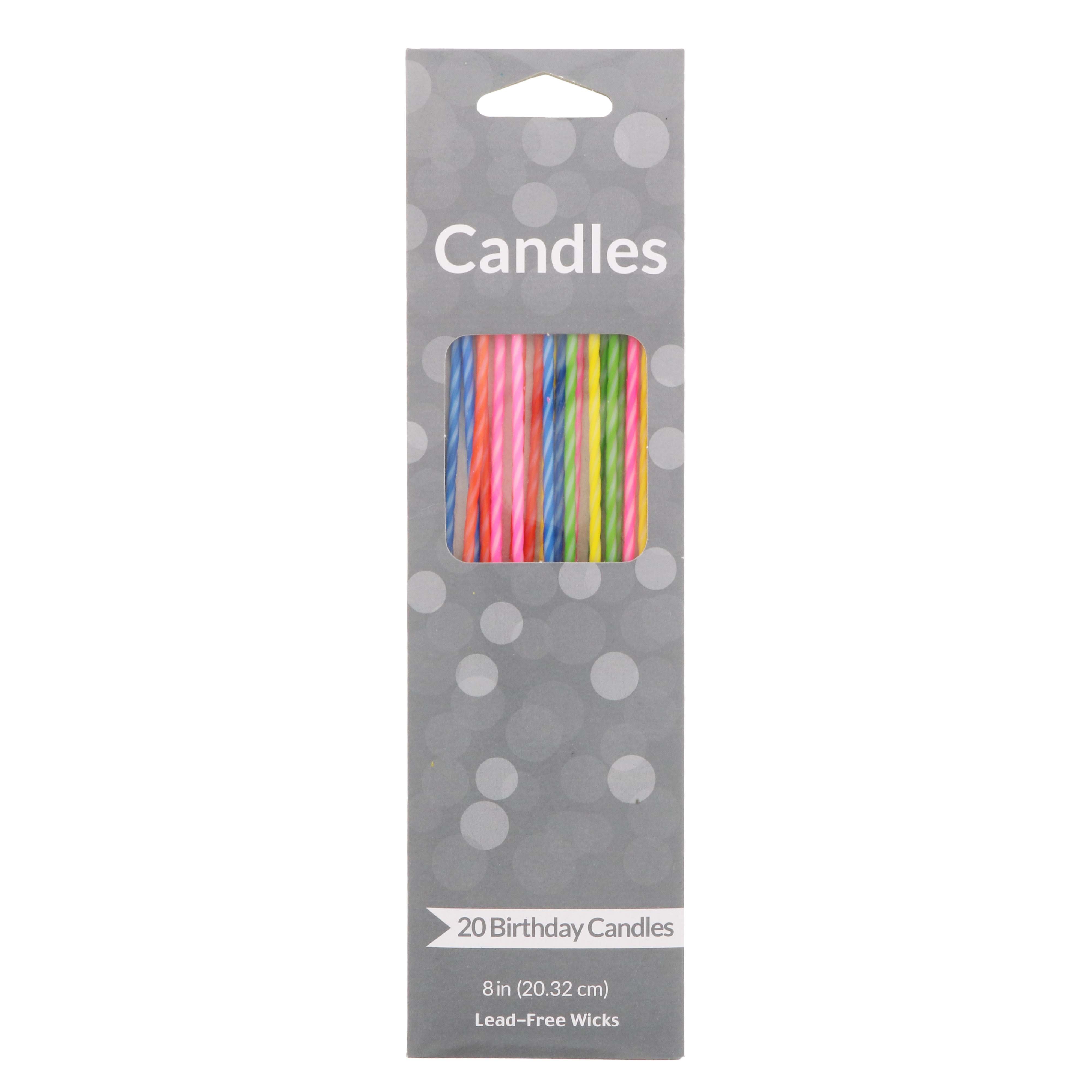 Creative Converting BB102836 Striped Birthday Candles 20-Pack Multicolor 