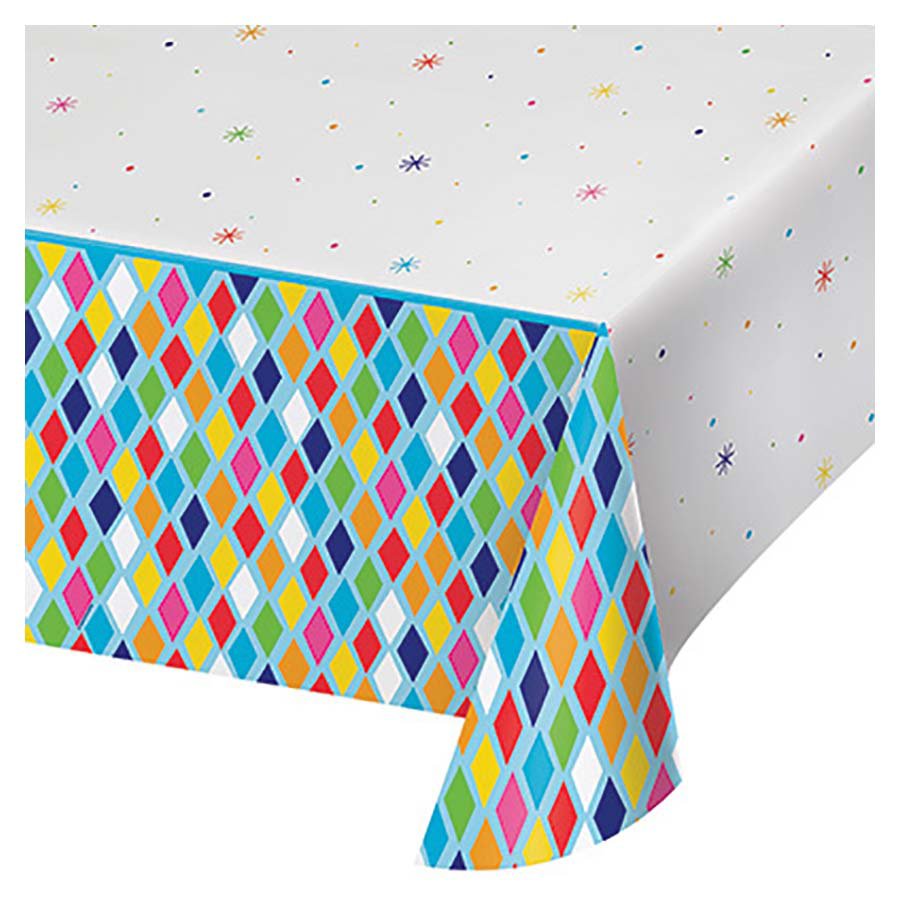 Creative Converting Bright Birthday Plastic Table Cover Shop Napkins & Table Cloths at HEB