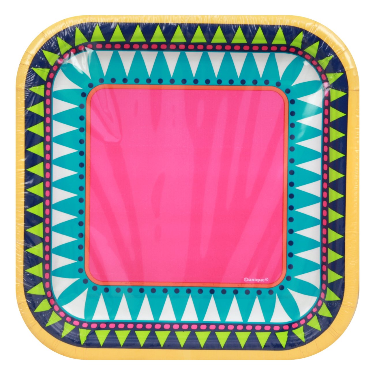Unique Boho Fiesta Rounded Square Paper Plates, 7 in. Shop Plates
