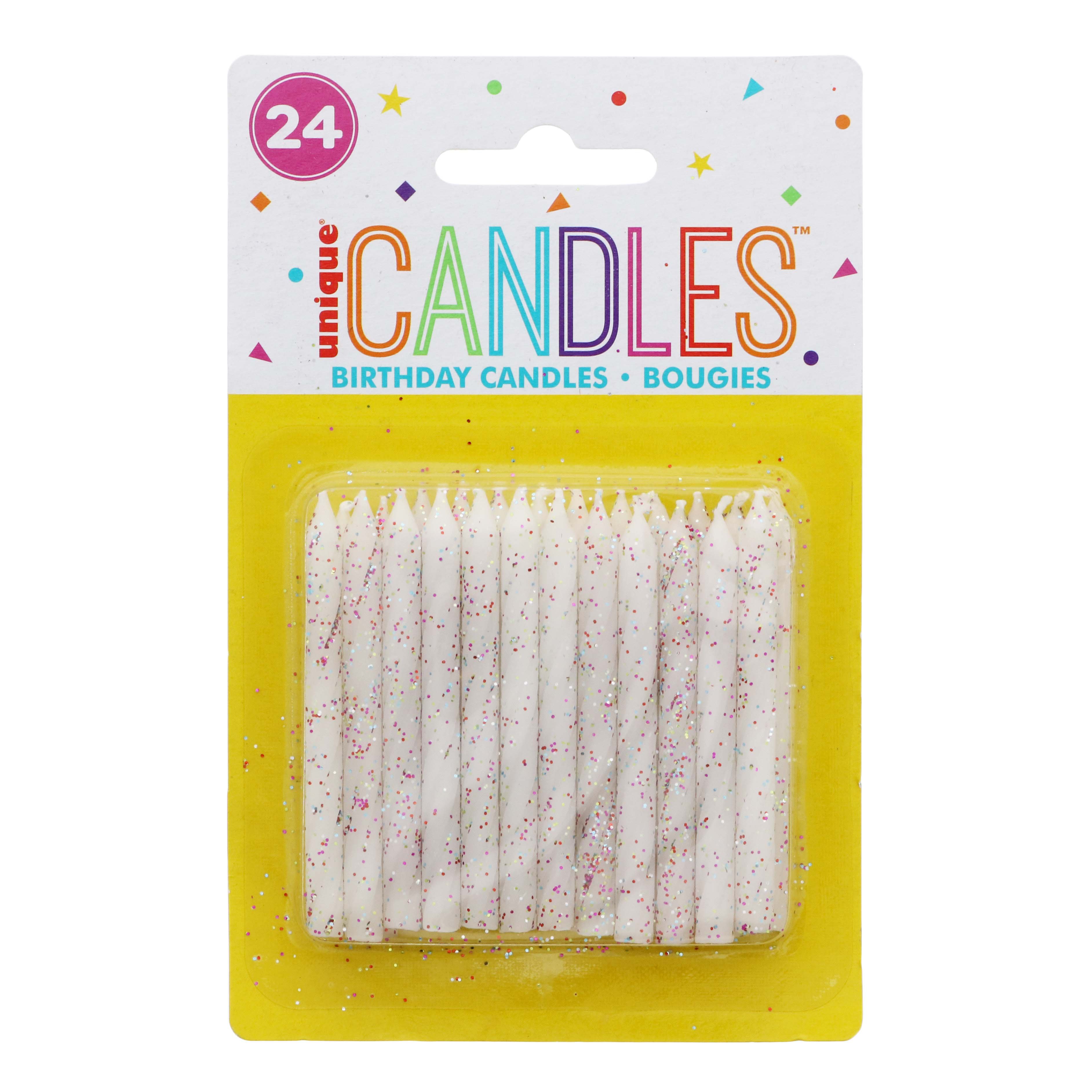 unique Spiral Birthday Candles - Glittery White - Shop Birthday candles ...