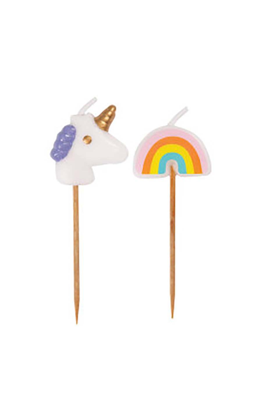 Unique Unicorn & Rainbow Pick Birthday Candles; image 2 of 2