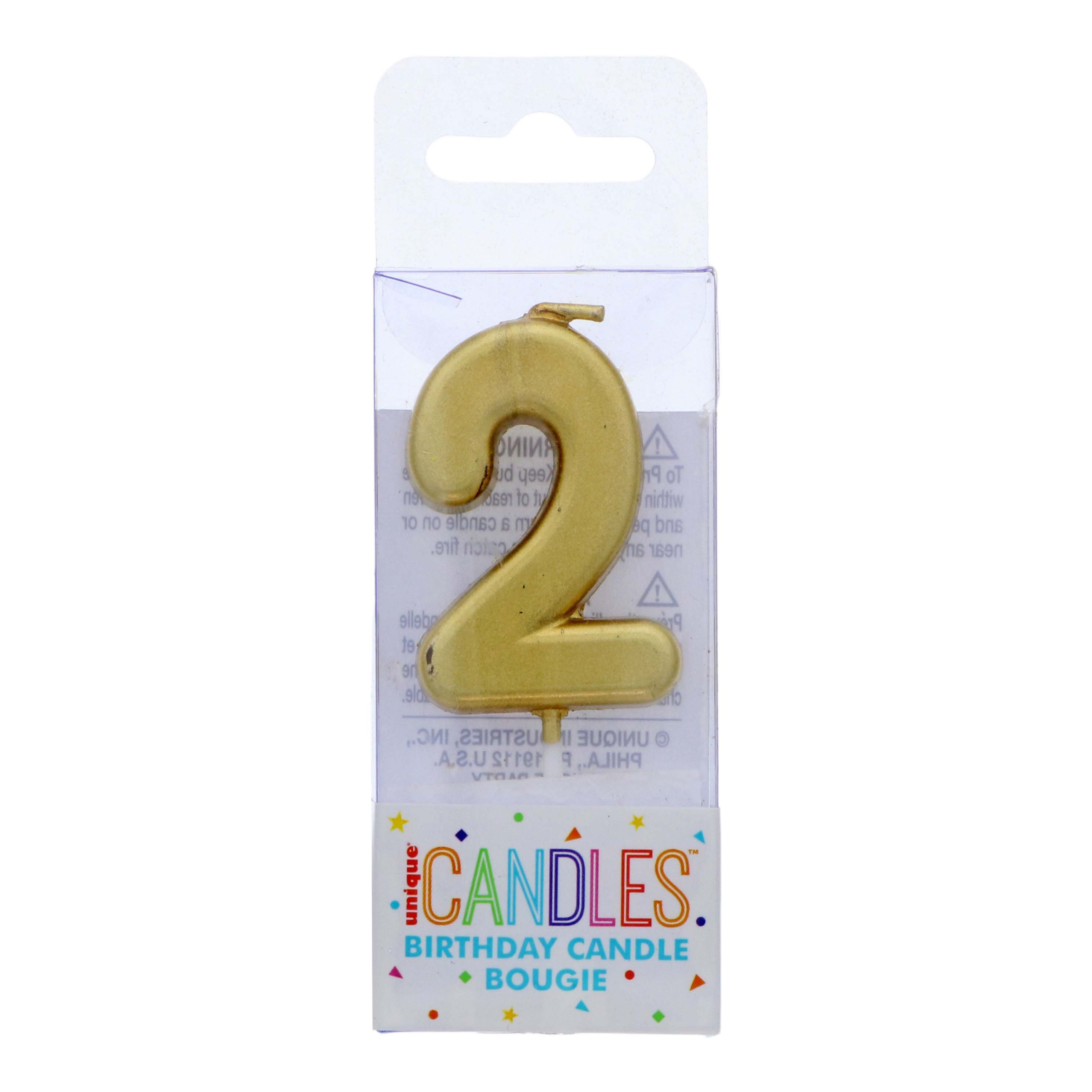 Unique Mini Gold Number 2 Birthday Candle Shop Party Supplies At H E B