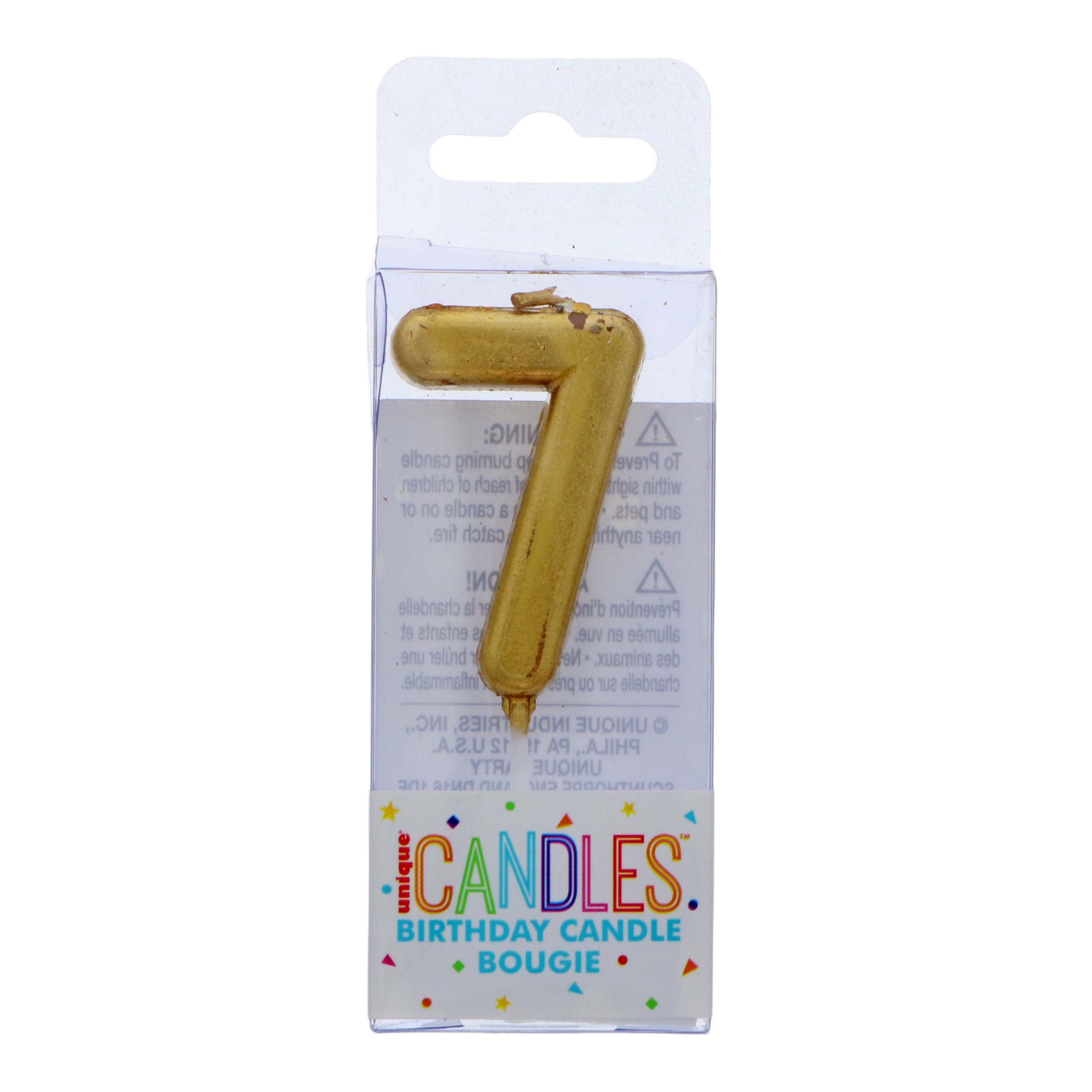 unique Mini Number 7 Gold Birthday Candle - Shop Birthday candles at H-E-B