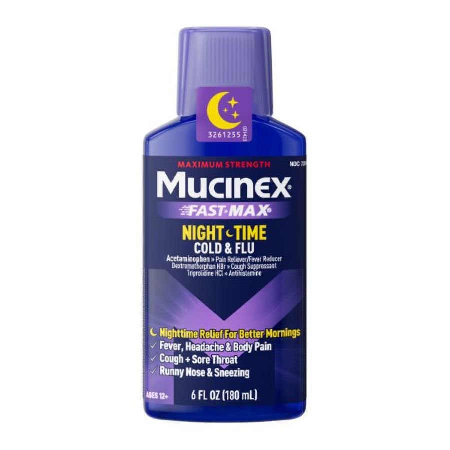 Mucinex Night Shift Cold & Flu Liquid Shop Cough, cold & flu at HEB