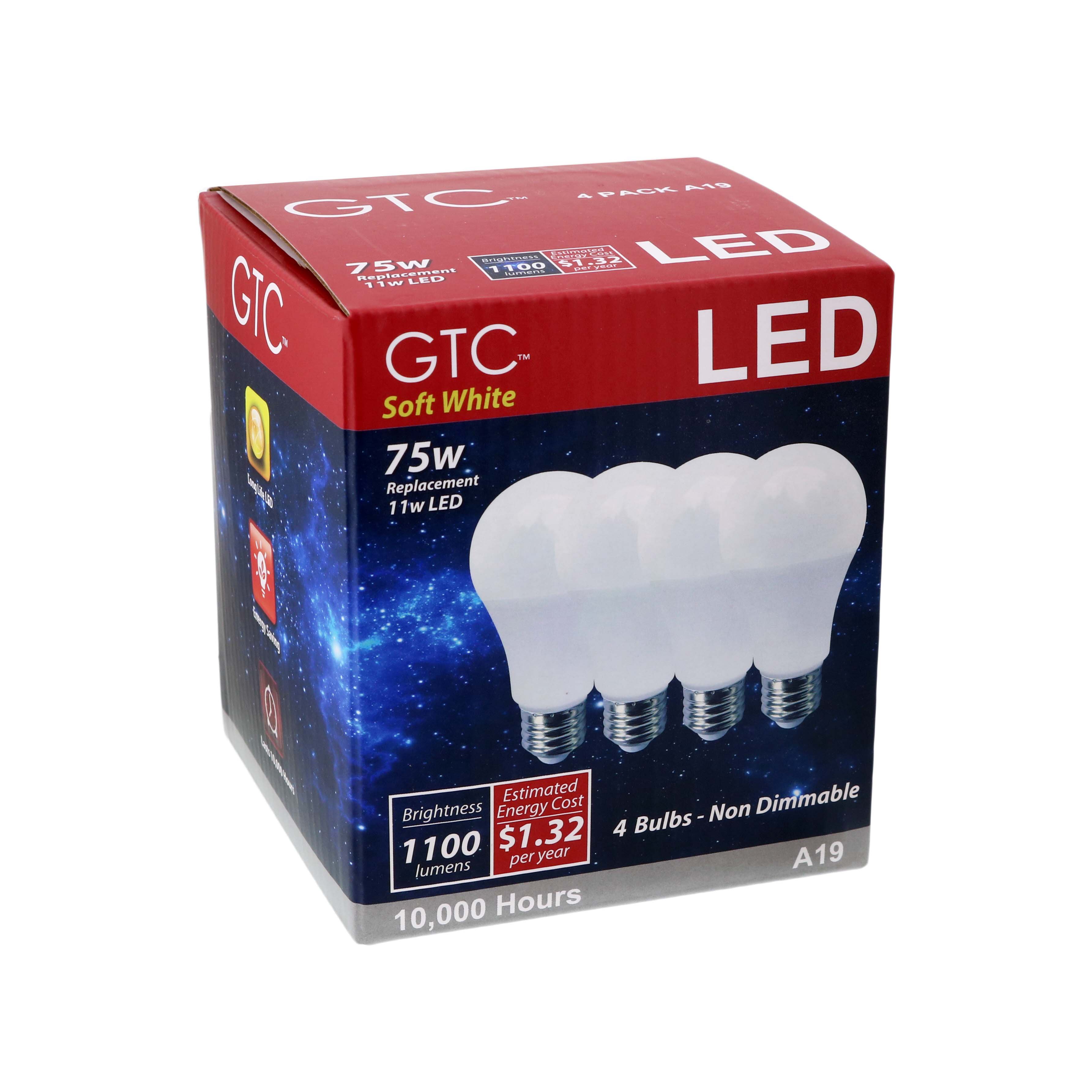 GTC A19 75-Watt Soft White LED Light Bulbs - Shop Light Bulbs At H-E-B