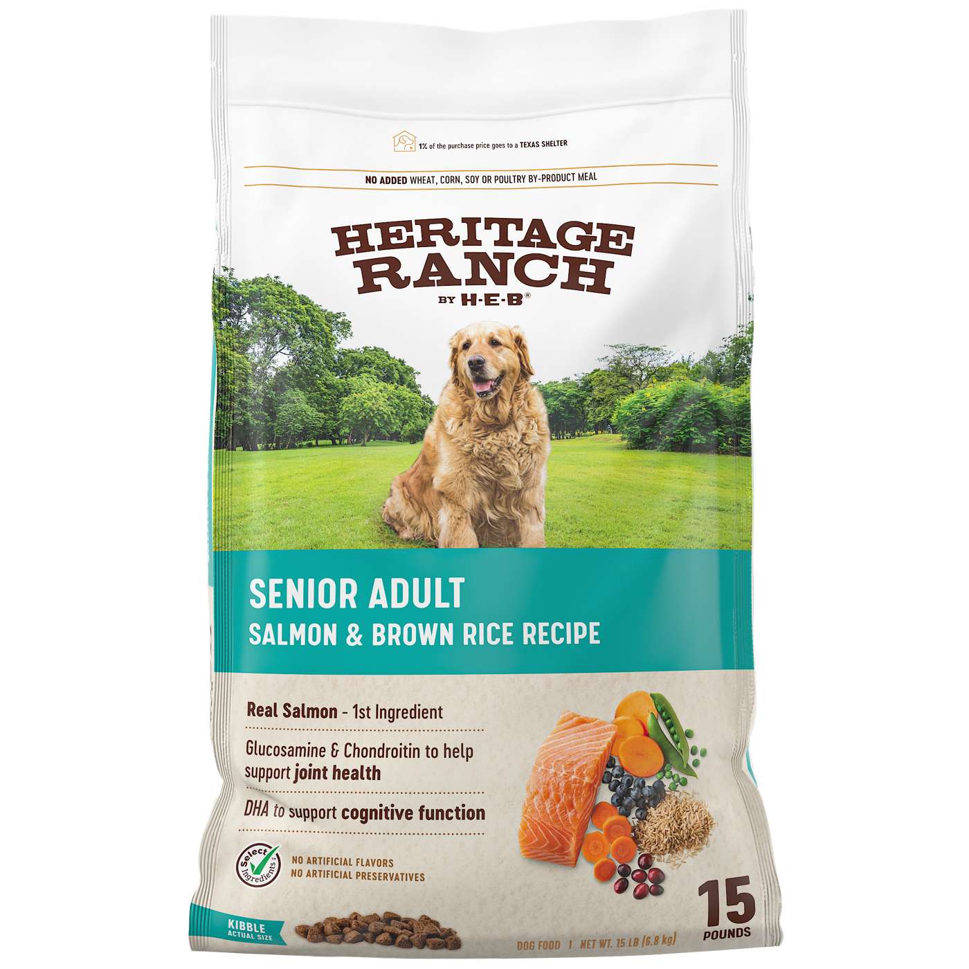 Heritage Ranch by H-E-B Senior Adult Dry Dog Food - Salmon & Brown Rice; image 1 of 2