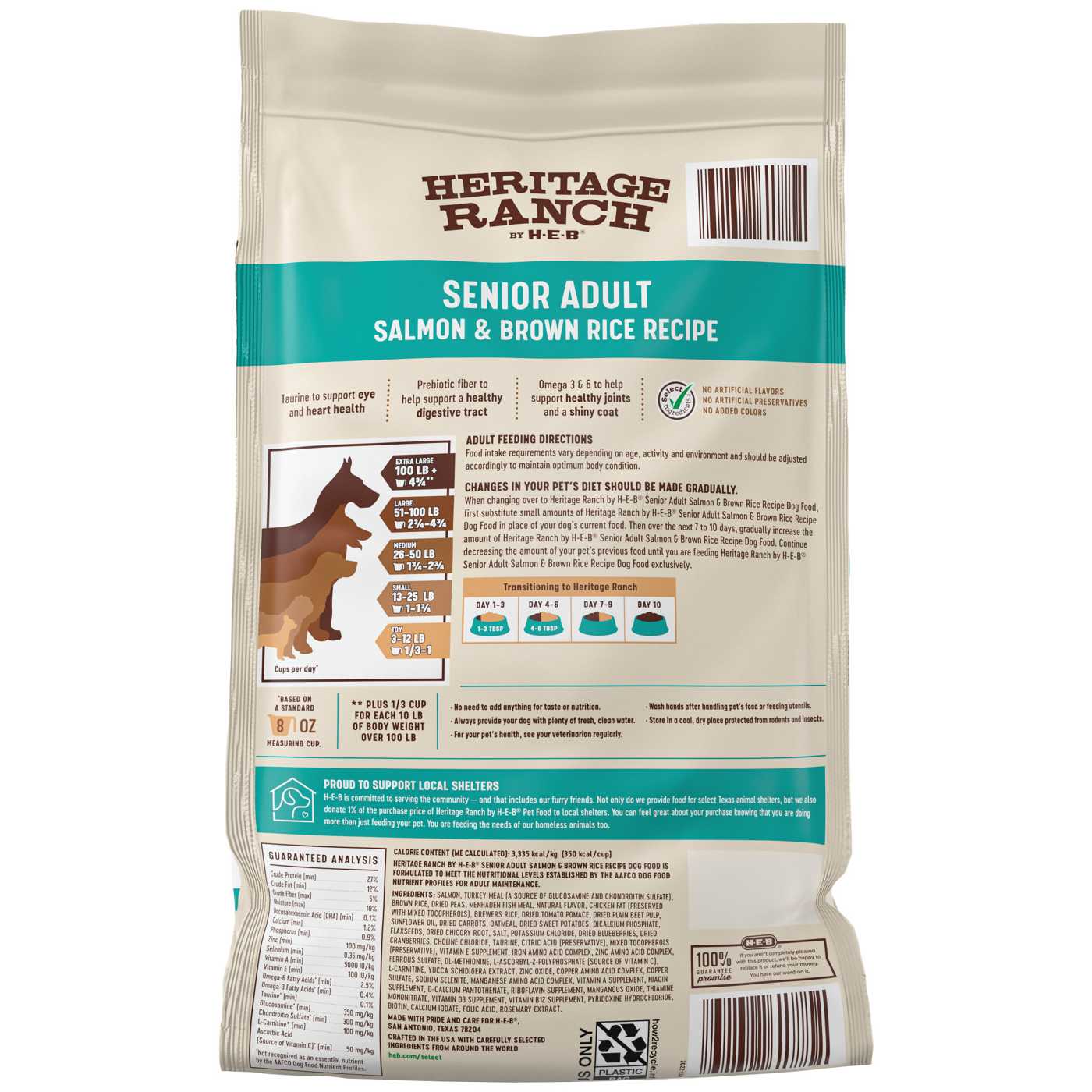 Heritage Ranch by H-E-B Senior Adult Dry Dog Food - Salmon & Brown Rice; image 2 of 2