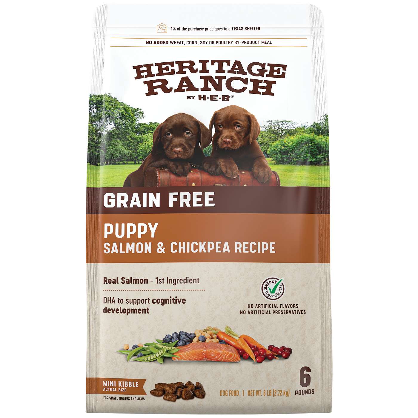 Heritage Ranch by H E B Puppy Grain Free Dry Dog Food Salmon Chickpea